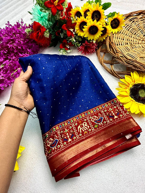 New Premium leriya with patola nd bandhani Original ekkat saree