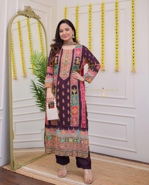 NEW LAUNCHING digital printssequin embroidery and lace detailings Pakistani Suit