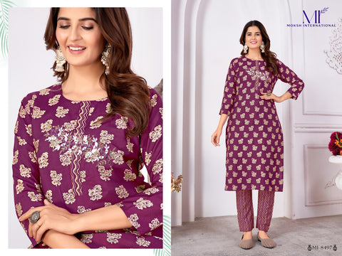 New Premium Royal Silk export quality With Handwork and Cotton Inner Stiched kurti with pant