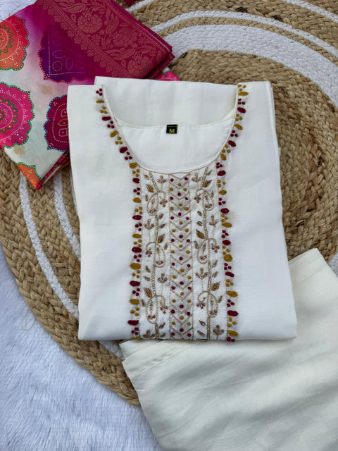 New Premium Roman silkHand Work Kurti’s