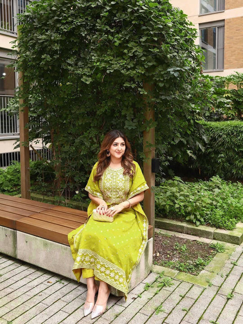 NEWLY LAUNCHED FAUX GEORGETTE KUFTAN-PANT SET