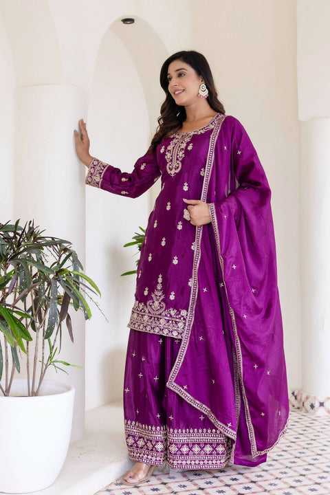 New Chinon Silk Embroidery Sequence Design Work dress
