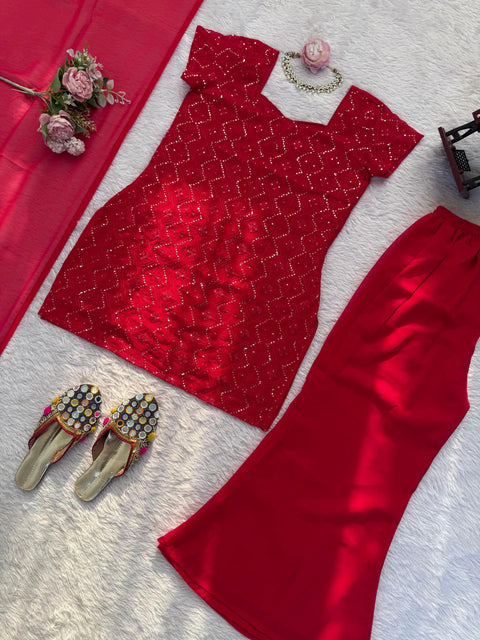 New Crafted in Classy Tones with Premium Fabric & Detailing kurti with duppta