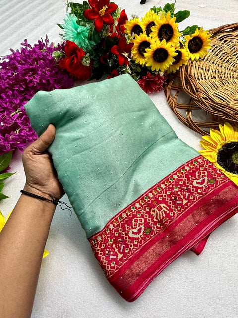 New Premium leriya with patola nd bandhani Original ekkat saree