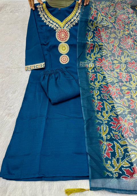 New Designers Kurti Pent Dupatta Set
