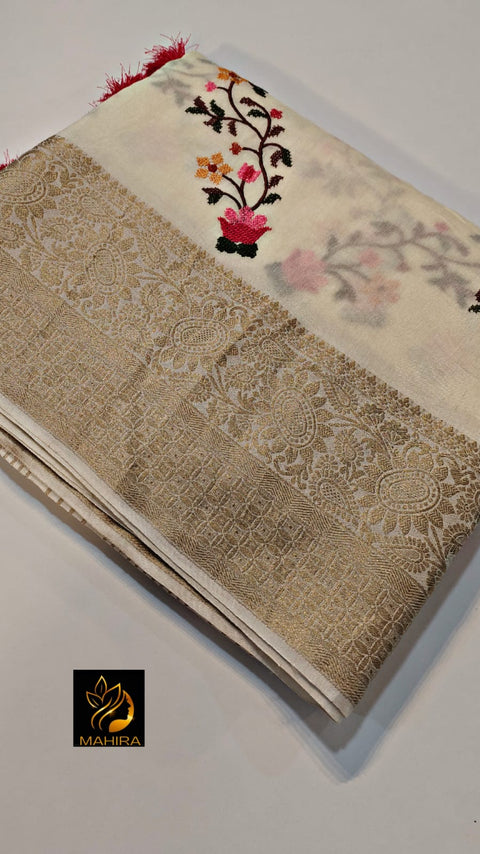 New Beautiful premium quality dijital sarees with all over print along with print