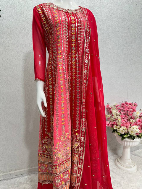 NEW DESIGNER EMBROIDERY SEQUENCES WORK TOP WITH SHARARA