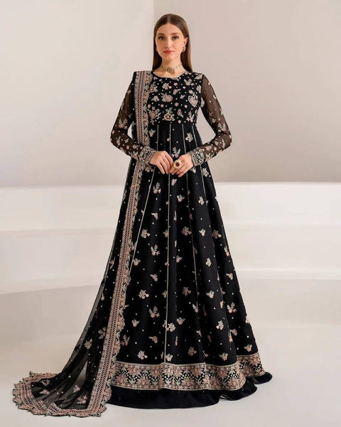 NEW SPECIAL DESIGNER SEQUINS & ZARI EMBROIDERED ANARKALI GOWN WITH SHARARA