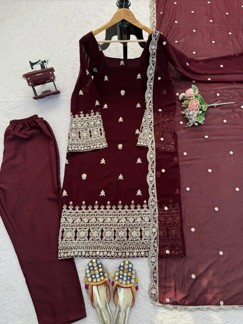 New Classy Tones with Premium Fabric & DetailingElegant Ethnic WearDesigner Suit & Pent Set