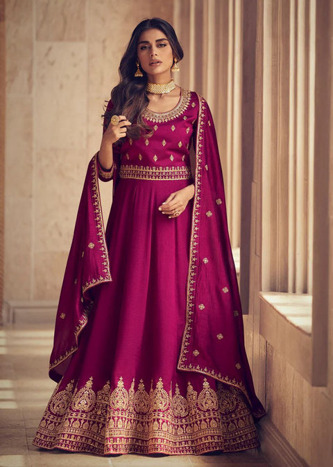 New Pure Chinnon Silk With Heavy Embroidery Zari Dori Sequence Work and Sleeve