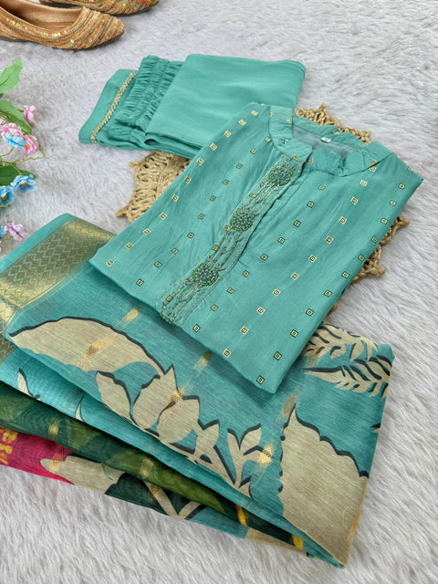 New Designers Kurti Pent Dupatta 3 pic Set