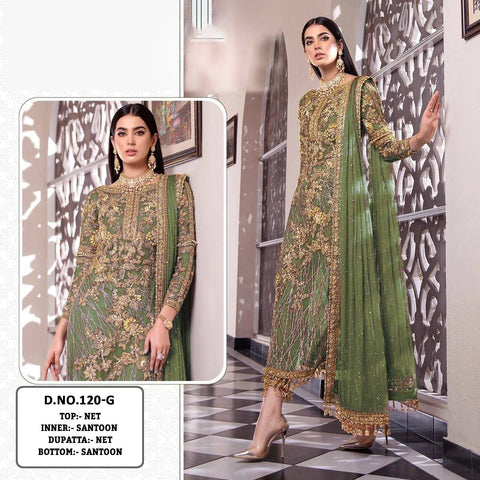 New Pakistani Design Embroidery Work With Diamond Work Dress