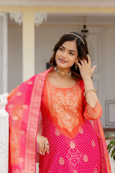 New Premium PURE CHANDERI COTTON Kurti with DUPATTA SETS