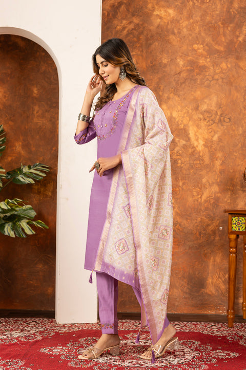 New Multi Embroidery Thread With Hand Work Kurti