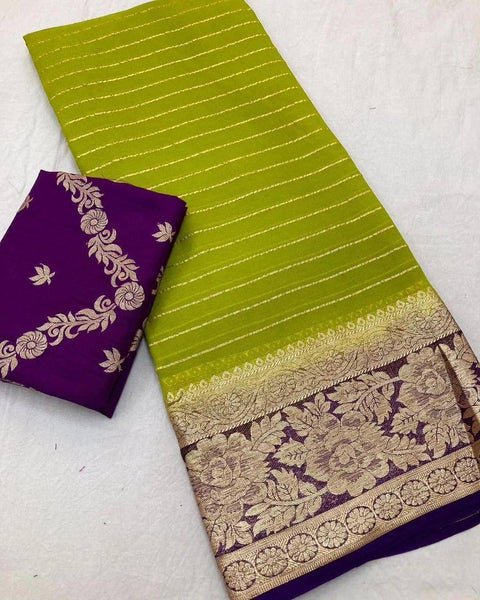 New Arrival Best Viscose Georgette Saree With Contrast Viscose Banarasi Blouse