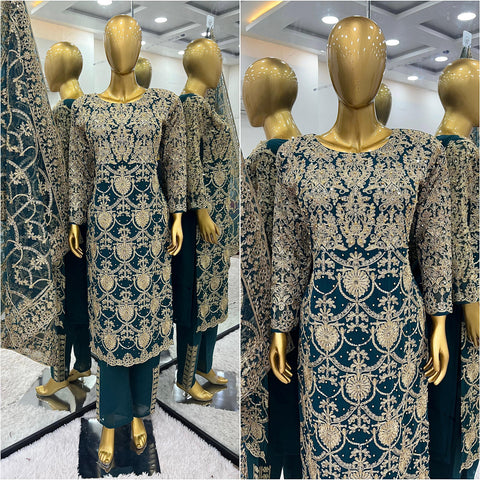 New Designer Party Wear Look Top-Plazzo and Dupatta