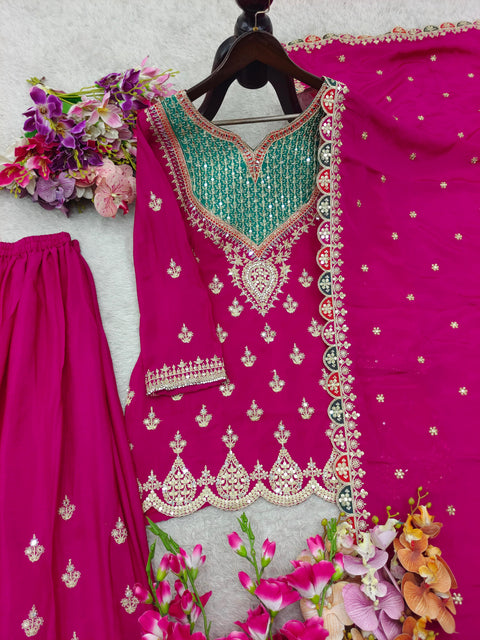New Designer Party Sharara Suit & Dupatta Set