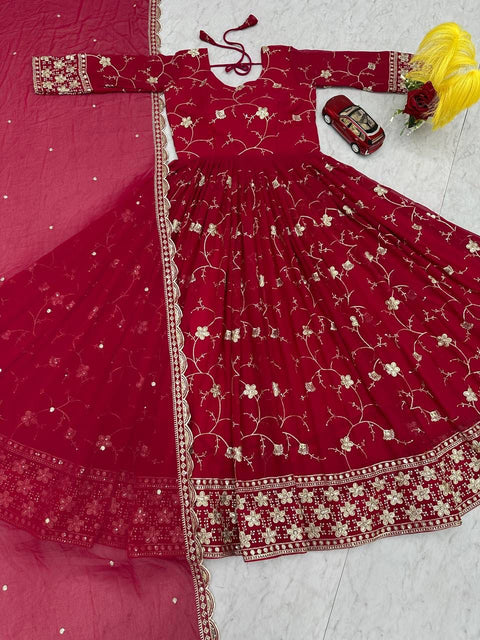 New Launching Partywear Gown & Dupatta Set