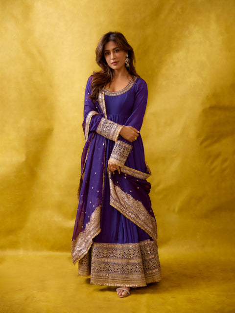 NEWLY LAUNCHED DESIGNER ANARKALI GOWN WITH ELEGANT DUPATTA