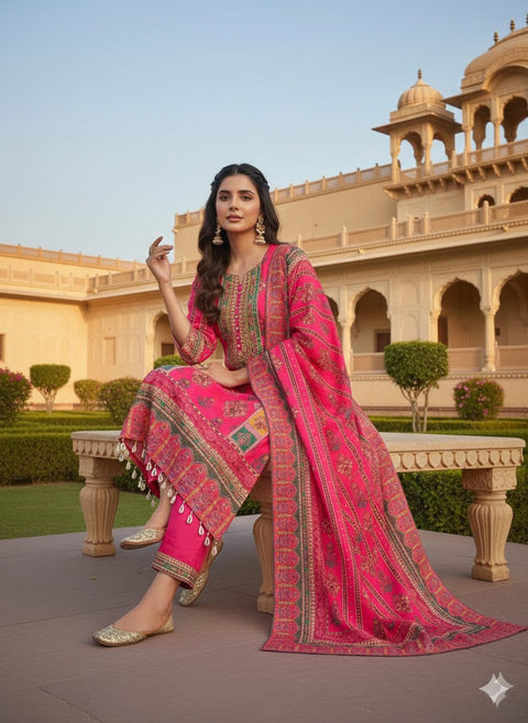 New Premium DIYA PINK  READYMADE Suit