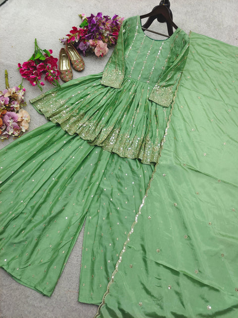 New Cinon SilkLook DesignReddy To WearKediya&Sarara&dupatta