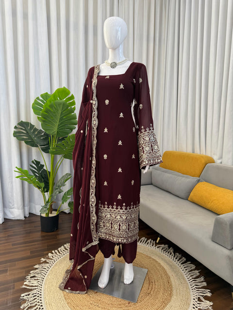 New Classy Tones with Premium Fabric & DetailingElegant Ethnic WearDesigner Suit & Pent Set