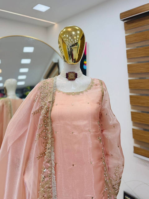 New Designer Party Top Pallazo & Dupatta Set