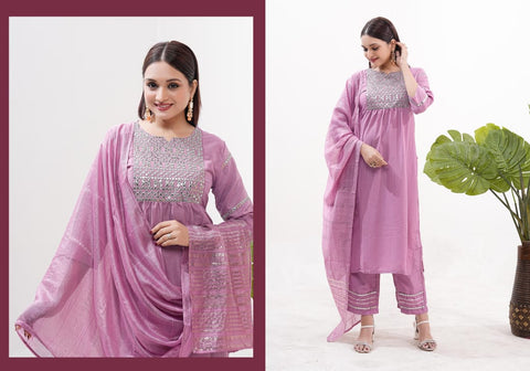 New Premium Vertical Silk Heavy sequence embroidery Full stiched Dress