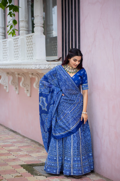 New Premium Printed With Gota Patti and Tassels Work Bandhani Lehenga choli