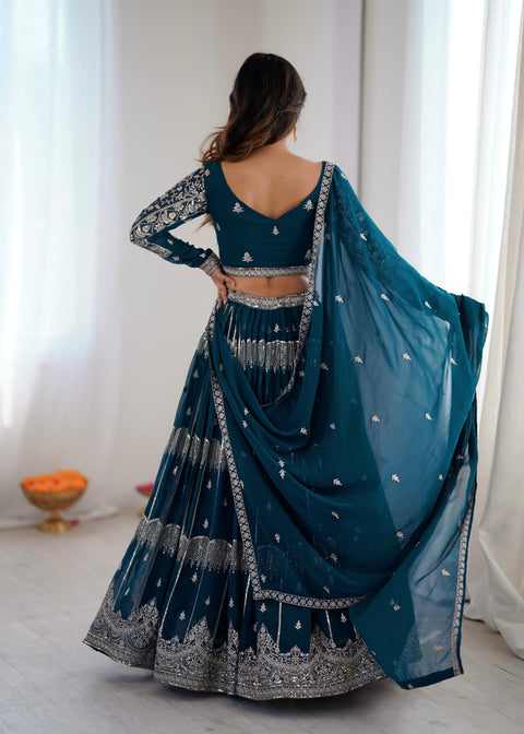 New LaunchBeautiful Thread Embroidery with SequinReal ModelingLEHENGA