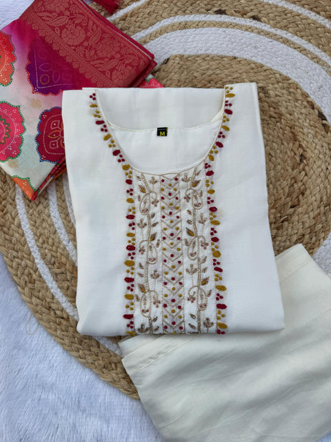 New Premium Roman silkHand Work Kurti’s
