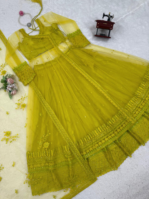New Beautiful Butterfly netthread with Sequnce  Dress