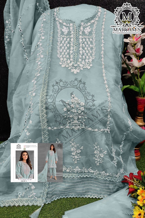 New Heavy Organza With Embroidery Sequence Work And Moti Work Suit