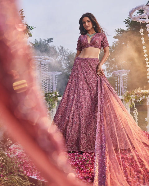 New Premium Chinon Silk Embellished With Heavy Thread Embroidery ,Glitter Dori And Heavy Sequins Work Lehenga