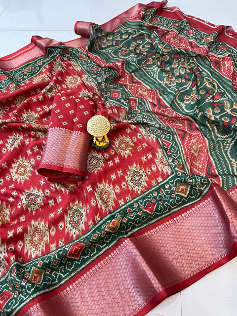 New soft dola silk saree with jequrd boder beutiful bandhej saree