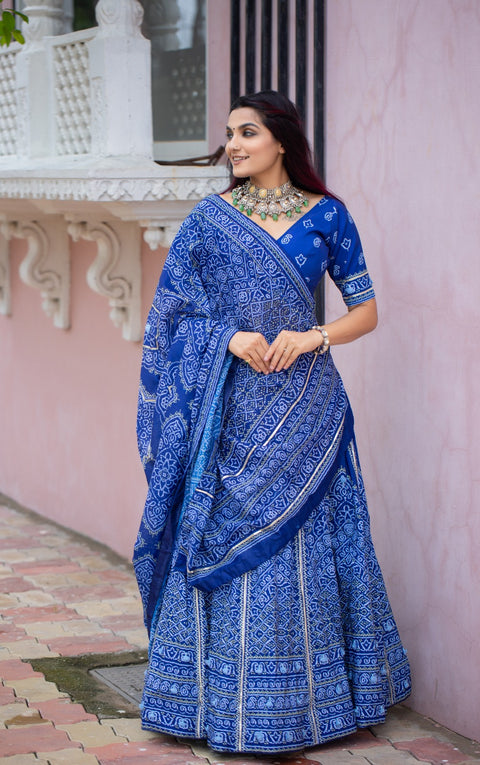New Premium Printed With Gota Patti and Tassels Work Bandhani Lehenga choli