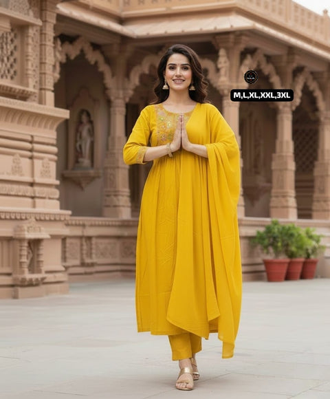 New kurta set with Cotton Pant & Malmal Dupatta with tier pattern