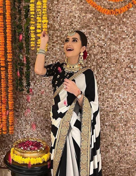 New Superhit DesignGeorgette fabric with Contrast embroidery & sequence work saree