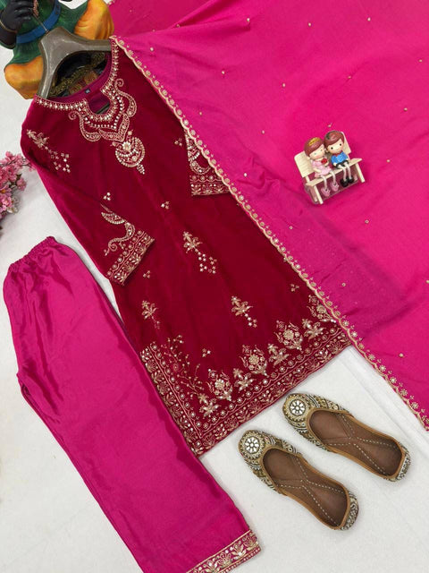 NEWLY LAUNCHED VELVET KURTI-PLAZZO SET