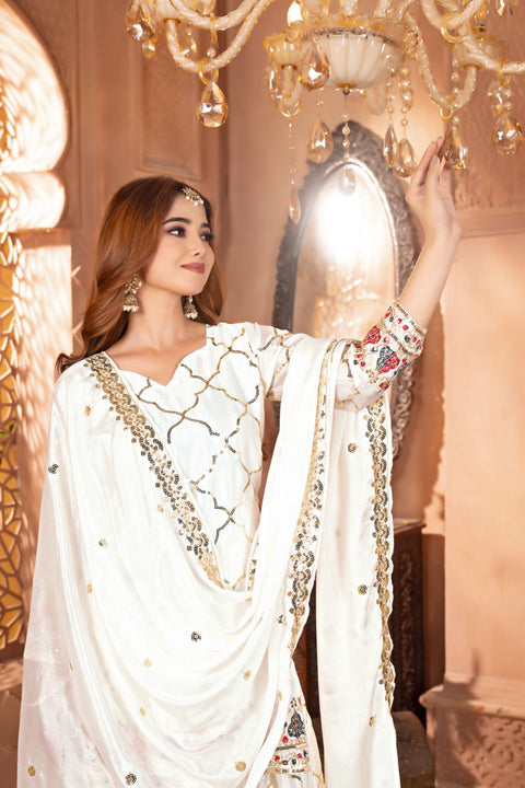 New Designer Party Wear Look Top , Sharara Plazzo  and Dupatta