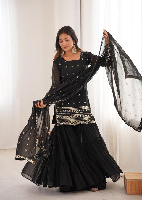 New Beautiful Pure Heavy Georgette With Embroidery Sequence Work dress