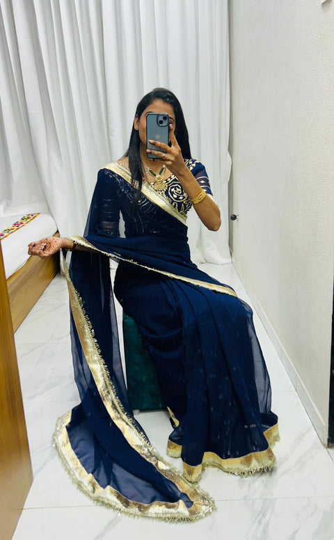 New Premium LaunchOriginal Hand Charkhi Gotta PattiSaree