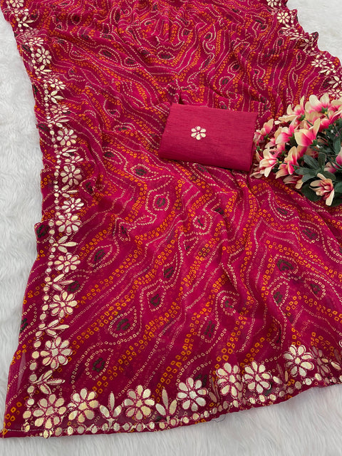 New premium Gota Patti With Bandhani Saree