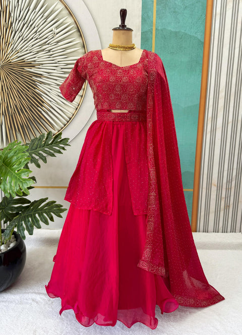 New Pongal Special Soft Space Silk Sequins Embroidery Lehenga choli