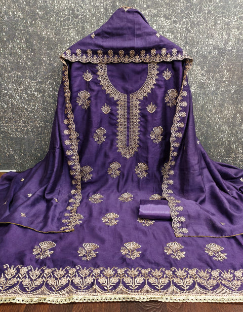 New BEST QUALITY VICHITRA SILK EMBRUDERY WORK Dress