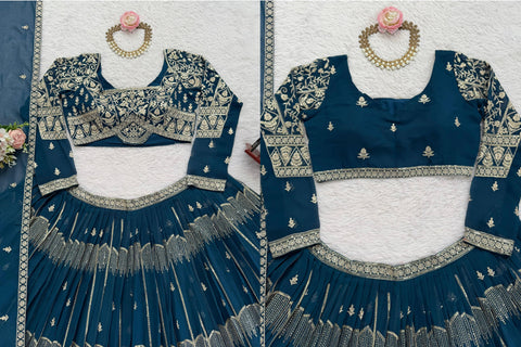 New LaunchBeautiful Thread Embroidery with SequinReal ModelingLEHENGA
