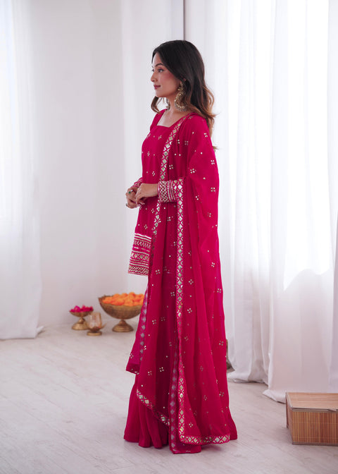 New Premium Pure Heavy Georgette With Embroidery Sequence Work Dress