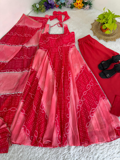 New Festival, MarriageSeason ,Party Wear Look Pure Gerorrget Chiffon  Gown
