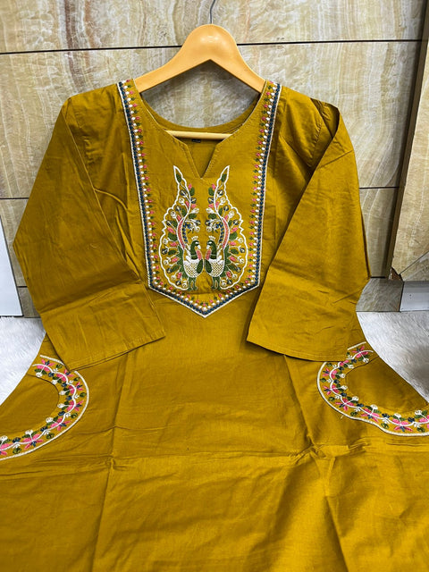 New Launch Line Kurti with Plazzo Line pure Cotton 2pc