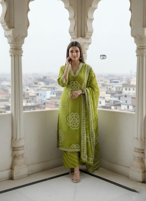 NEW ARRIVAL EXCLUSIVE FASTIVAL COTTON KURTI SET